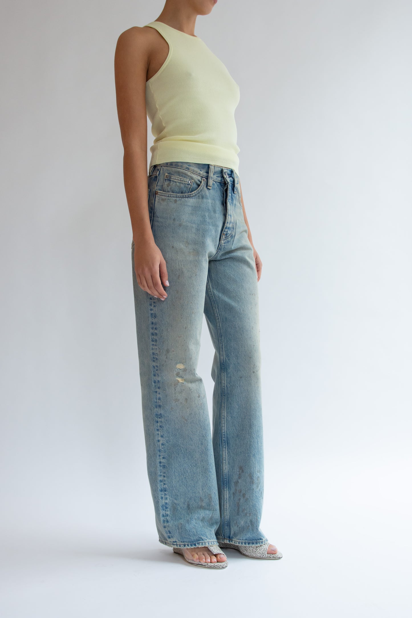 SUNFLOWER, Relaxed Boot Jean, Paint Worn