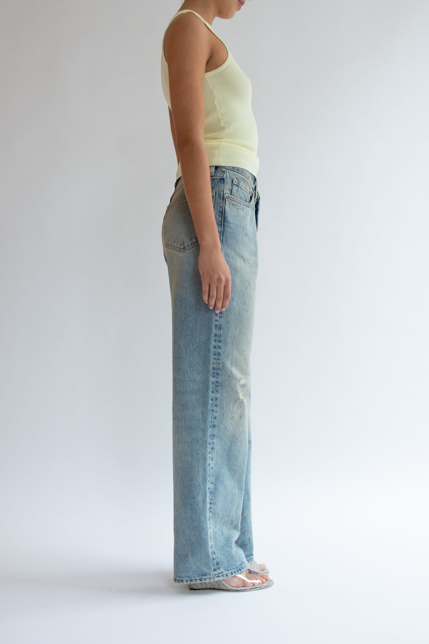 SUNFLOWER, Relaxed Boot Jean, Paint Worn