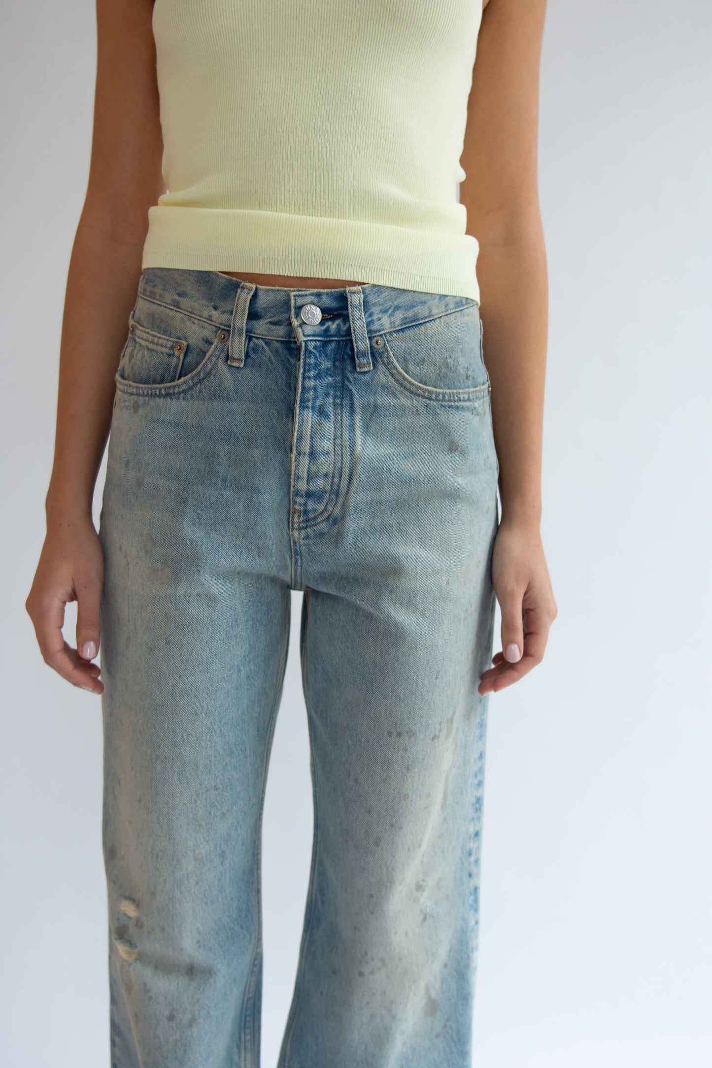 SUNFLOWER, Relaxed Boot Jean, Paint Worn