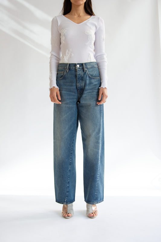 SUNFLOWER, Wide Twist Jean, Dark Blue Vintage