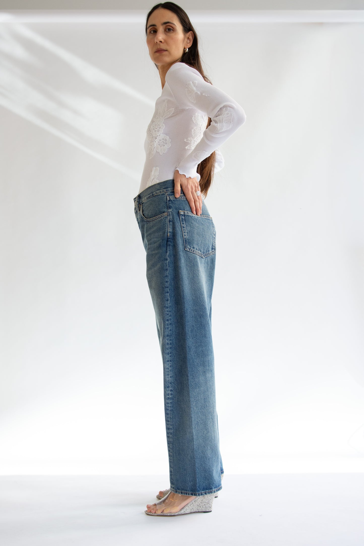 SUNFLOWER, Wide Twist Jean, Dark Blue Vintage