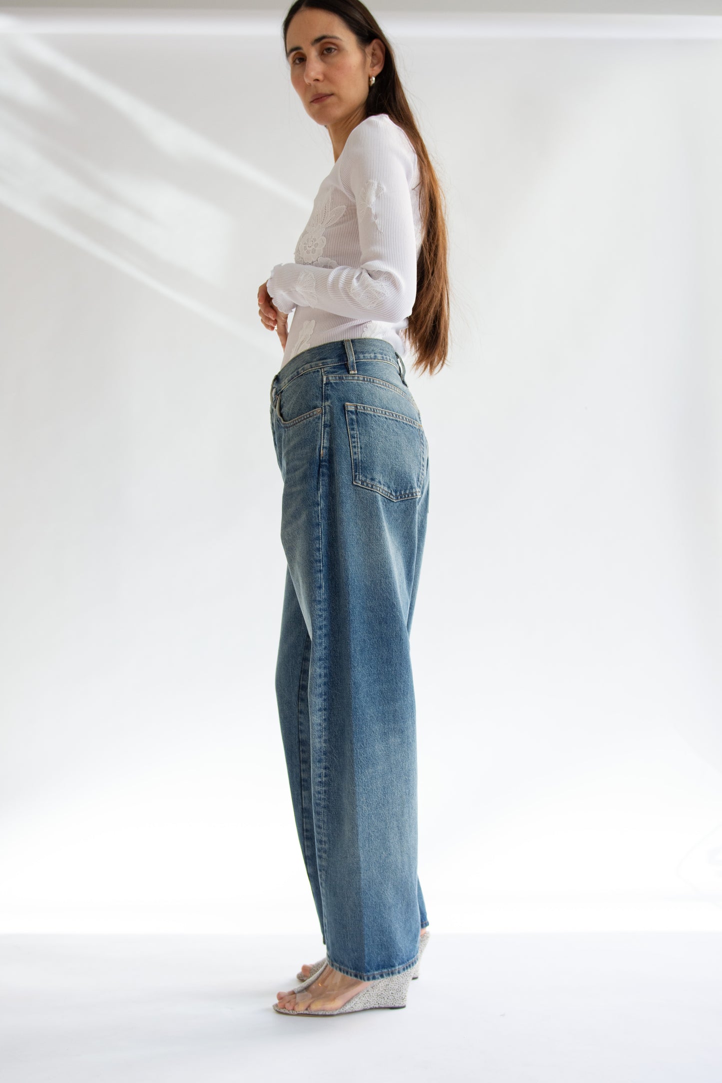 SUNFLOWER, Wide Twist Jean, Dark Blue Vintage