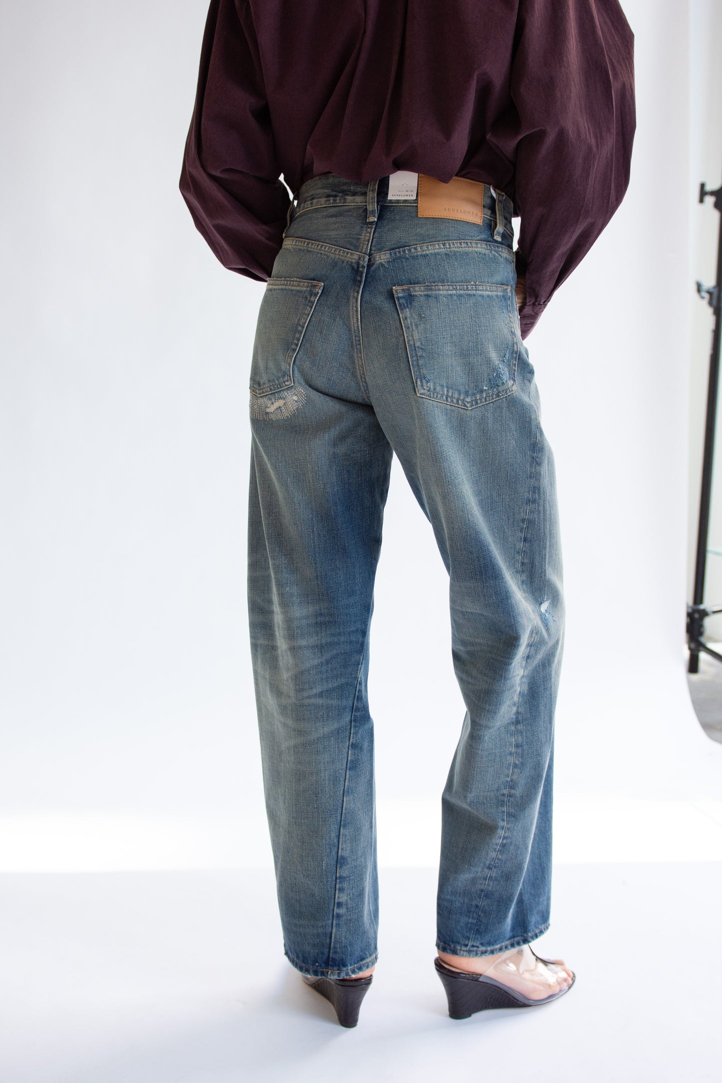 SUNFLOWER, Wide Twist Jean, Well Worn Blue