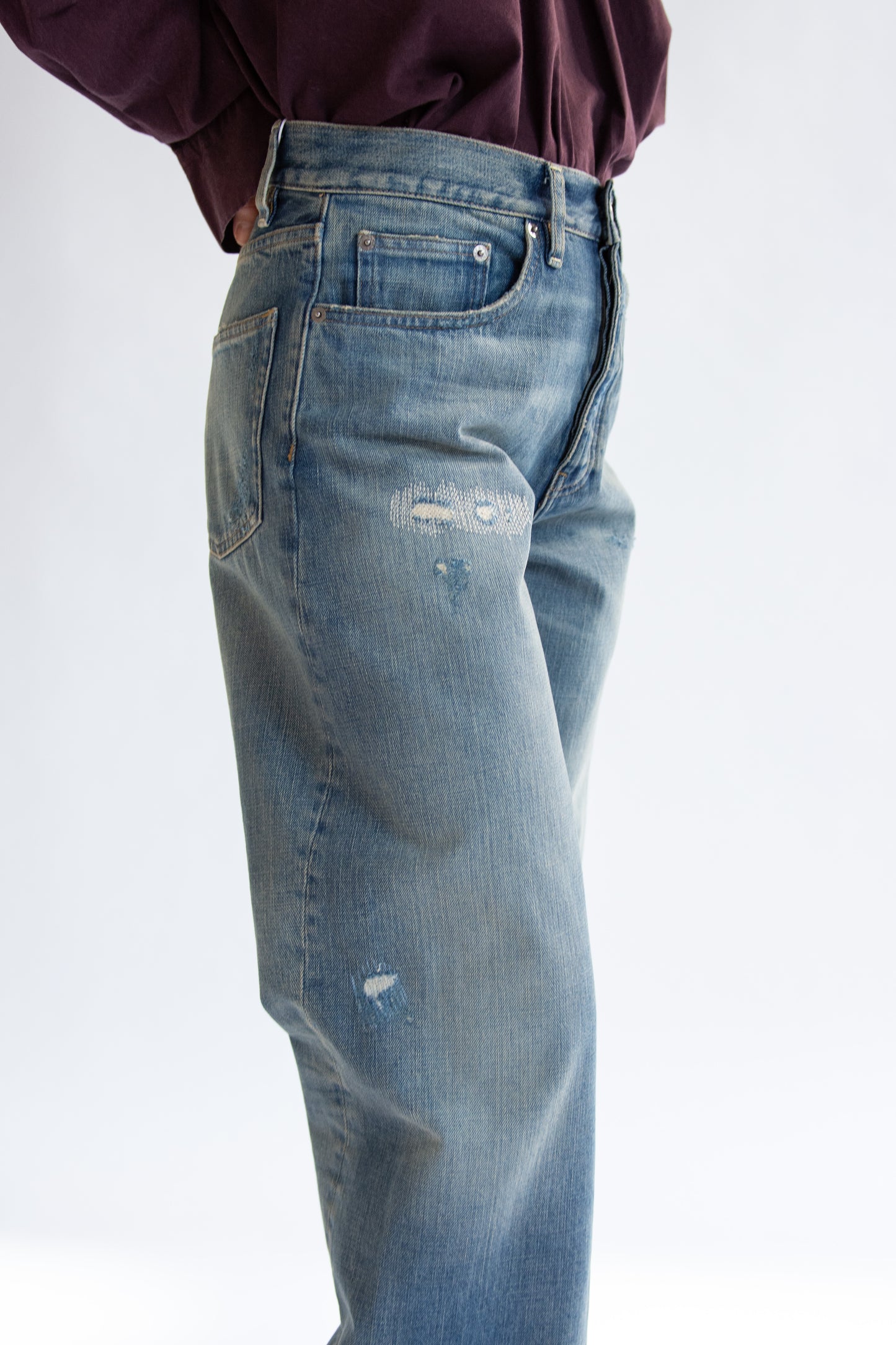 SUNFLOWER, Wide Twist Jean, Well Worn Blue