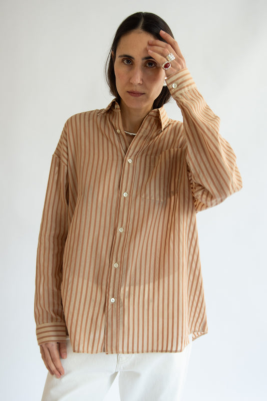 SUNFLOWER, Stable Shirt, Brown Stripe