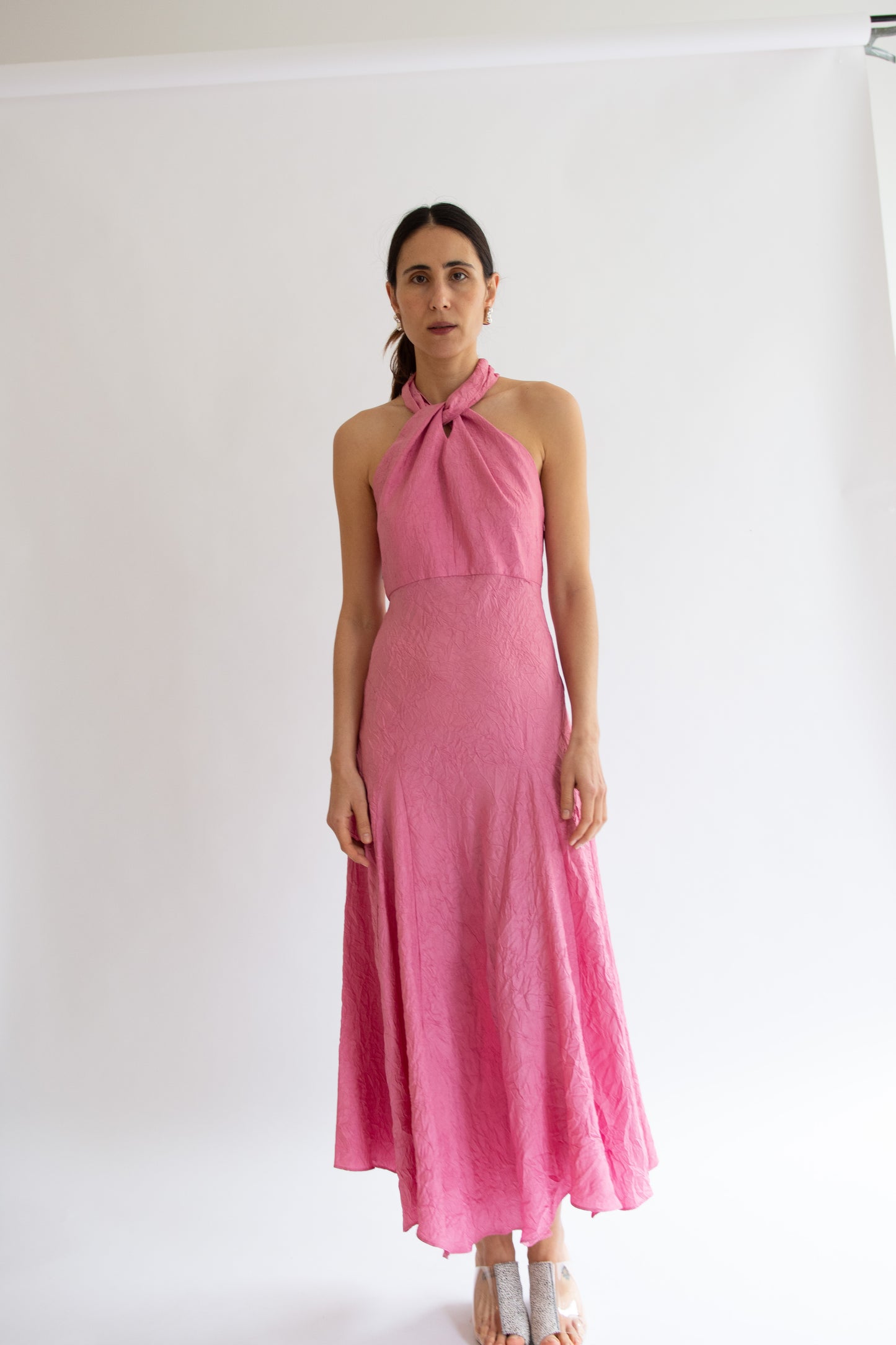 NOMIA, Scarf Bias Maxi Dress, Peony
