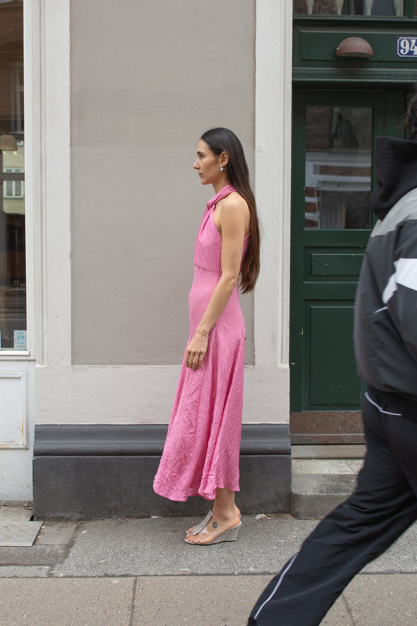 NOMIA, Scarf Bias Maxi Dress, Peony