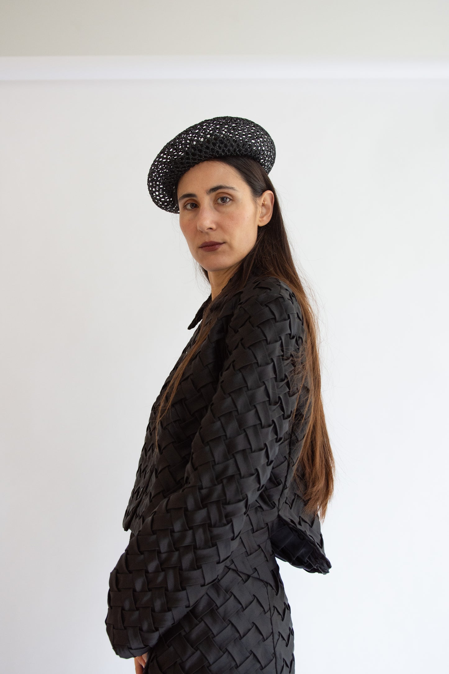 Gigi Burris, Coco Straw Beret, Black