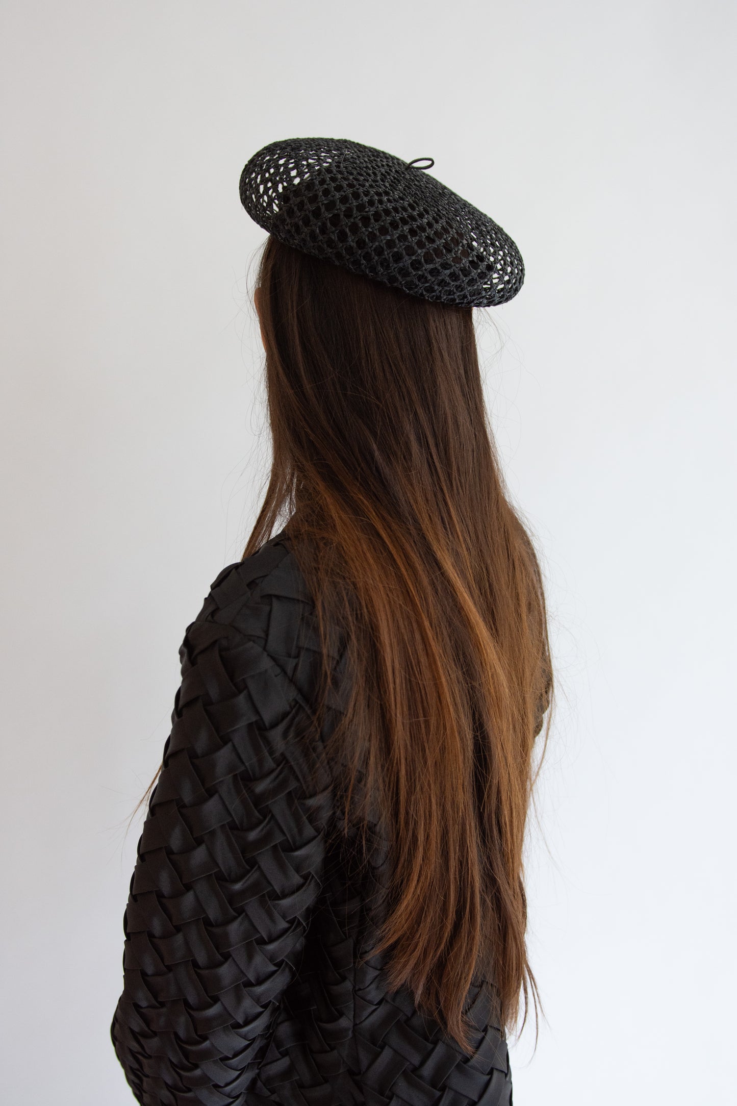 Gigi Burris, Coco Straw Beret, Black
