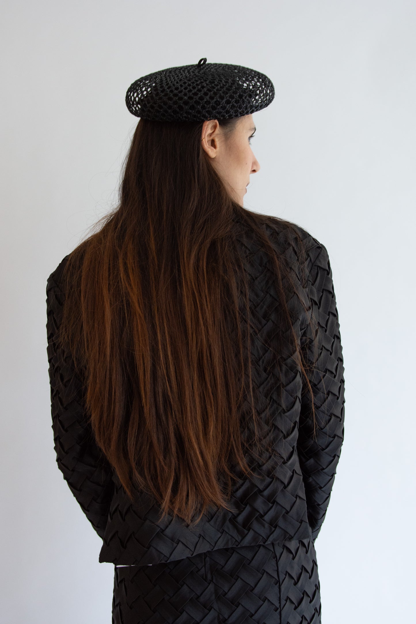 Gigi Burris, Coco Straw Beret, Black