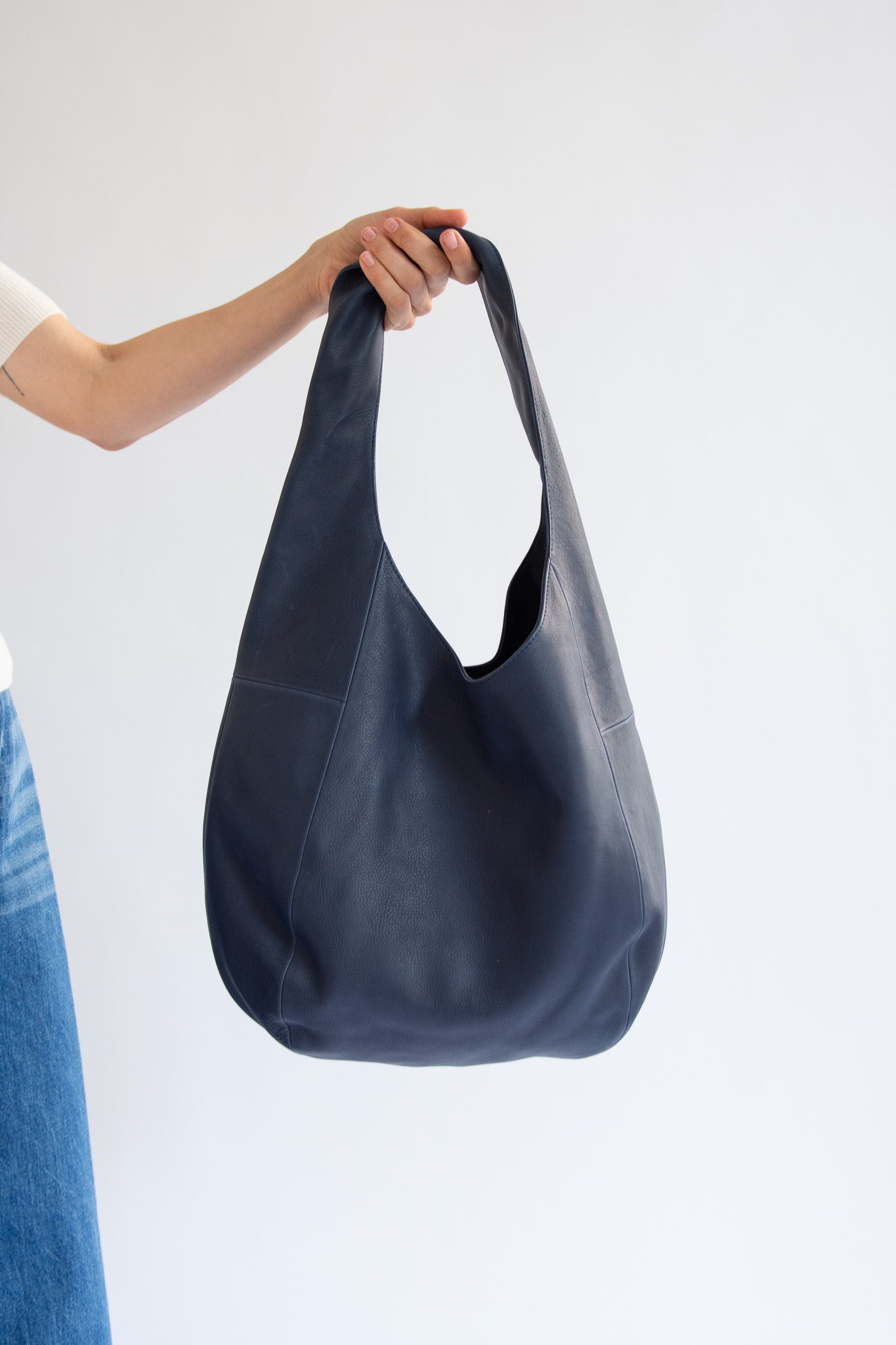 RACHEL COMEY, Harley Shoulder Bag, Waxy Leather Indigo