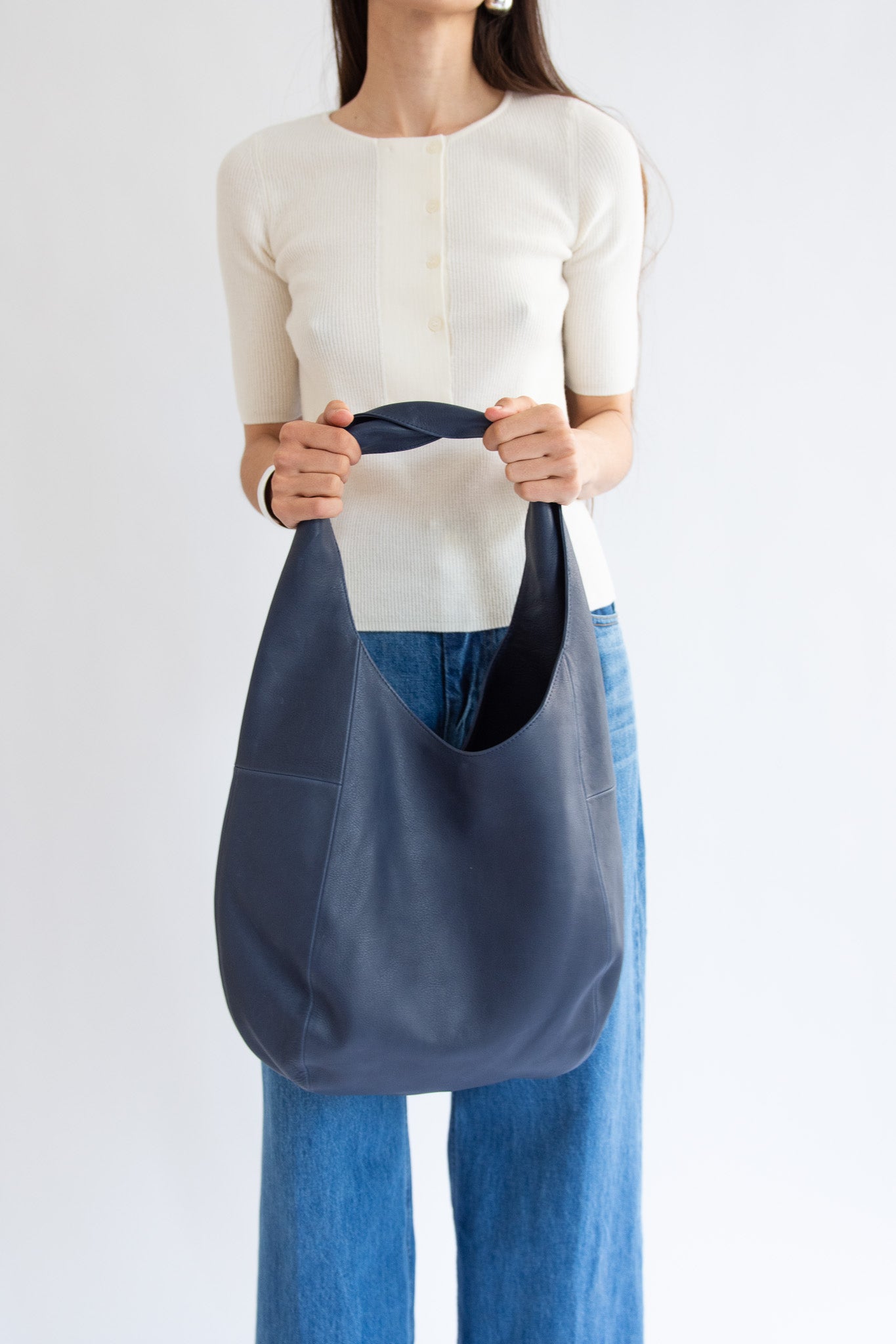 RACHEL COMEY, Harley Shoulder Bag, Waxy Leather Indigo