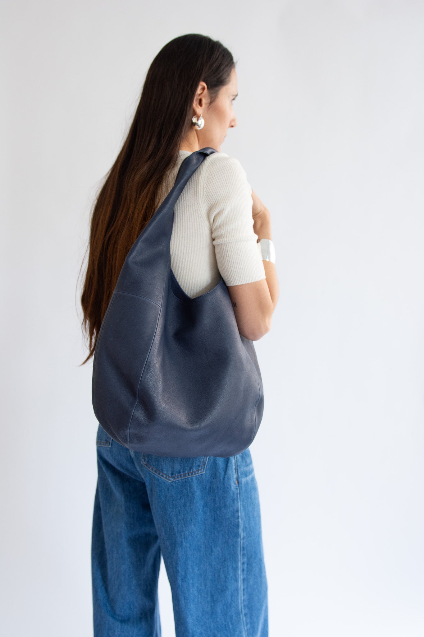 RACHEL COMEY, Harley Shoulder Bag, Waxy Leather Indigo