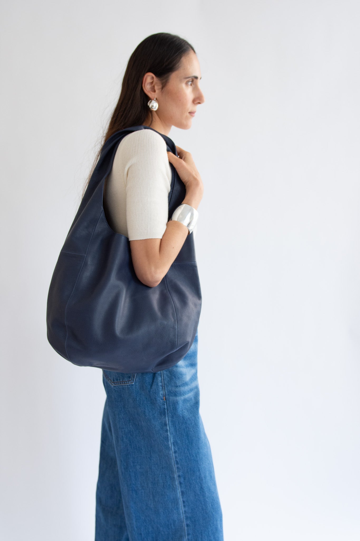 RACHEL COMEY, Harley Shoulder Bag, Waxy Leather Indigo