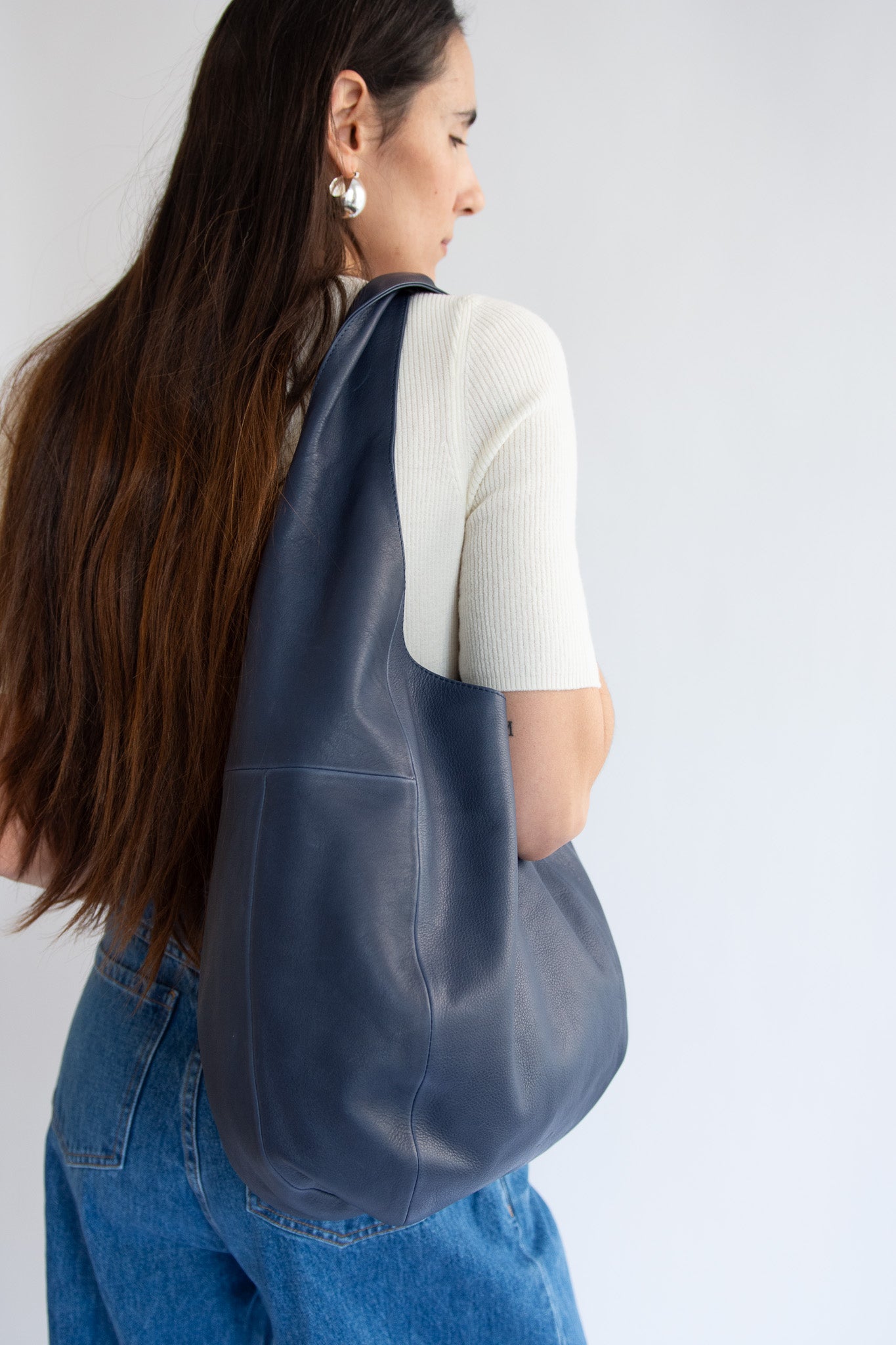 RACHEL COMEY, Harley Shoulder Bag, Waxy Leather Indigo