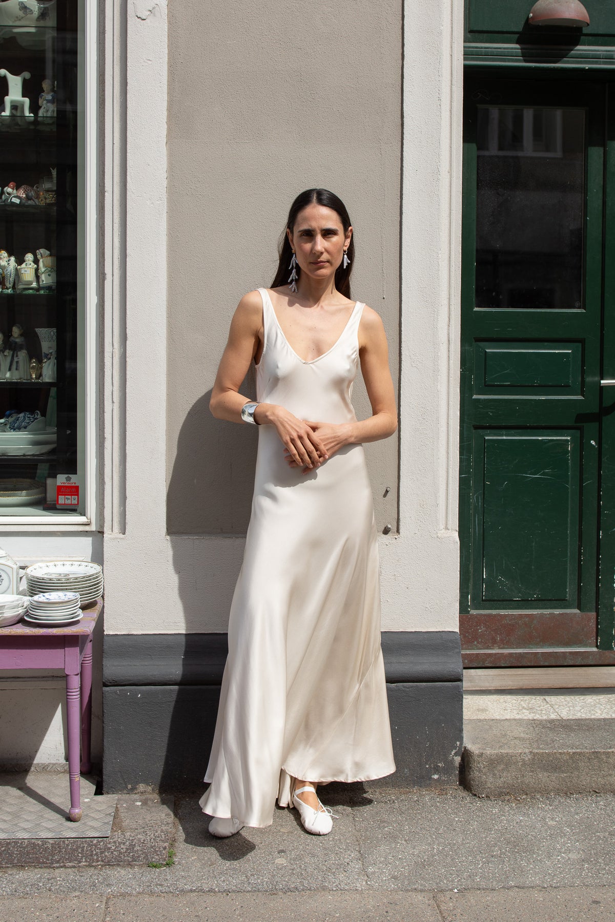 champagne slip dress MR. LARKIN, Lee Dress, Lining:Without Lining Beach Cocktail Dress Guide: Floral jacquard V Wedding Guest Dress Summer