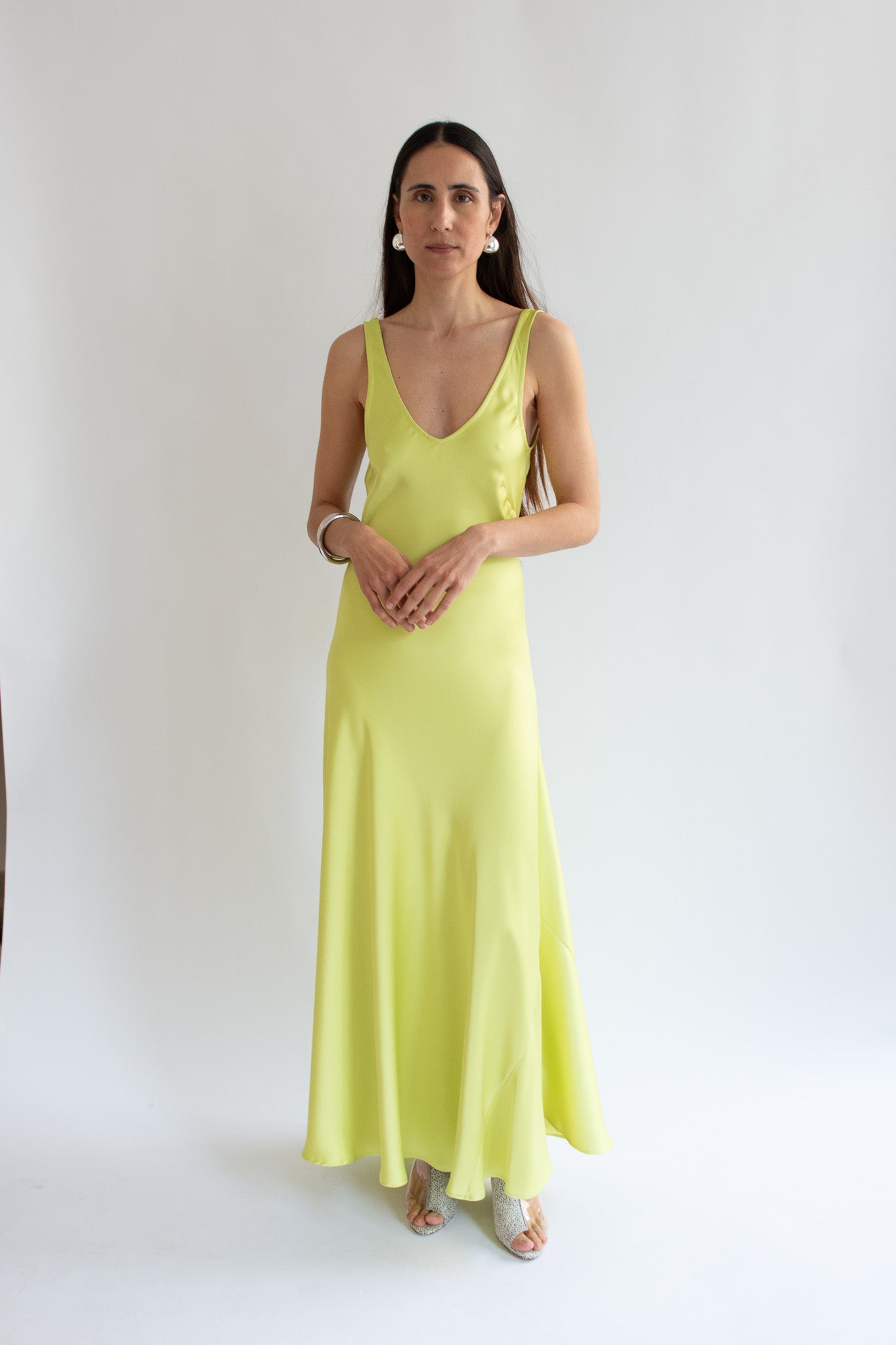 MR. LARKIN, Lee Slip Dress, Lime