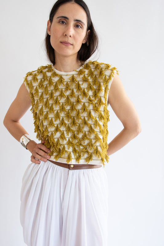 RACHEL COMEY, Hazlitt Top, Cream/Mustard