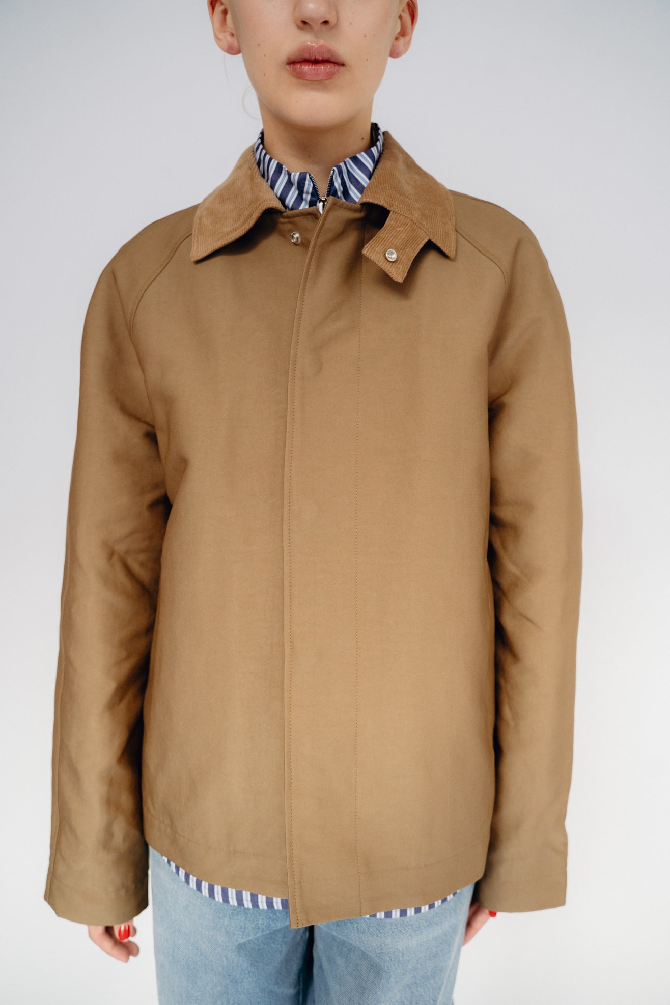 SUNFLOWER Waxed Coat TAN Ours ROSE着用 ジャケット・アウター