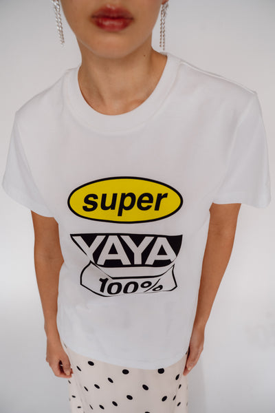 SUPERYAYA ロゴTシャツ SUPER YAYA, Logo Classic T-shirt, White – Mr. Larkin