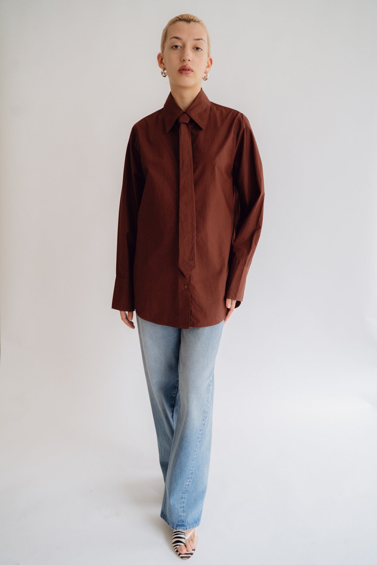 MR. LARKIN, Patty Tie Shirt, Mahogany