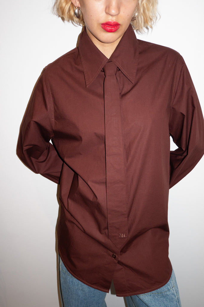 MR. LARKIN, Patty Tie Shirt, Mahogany