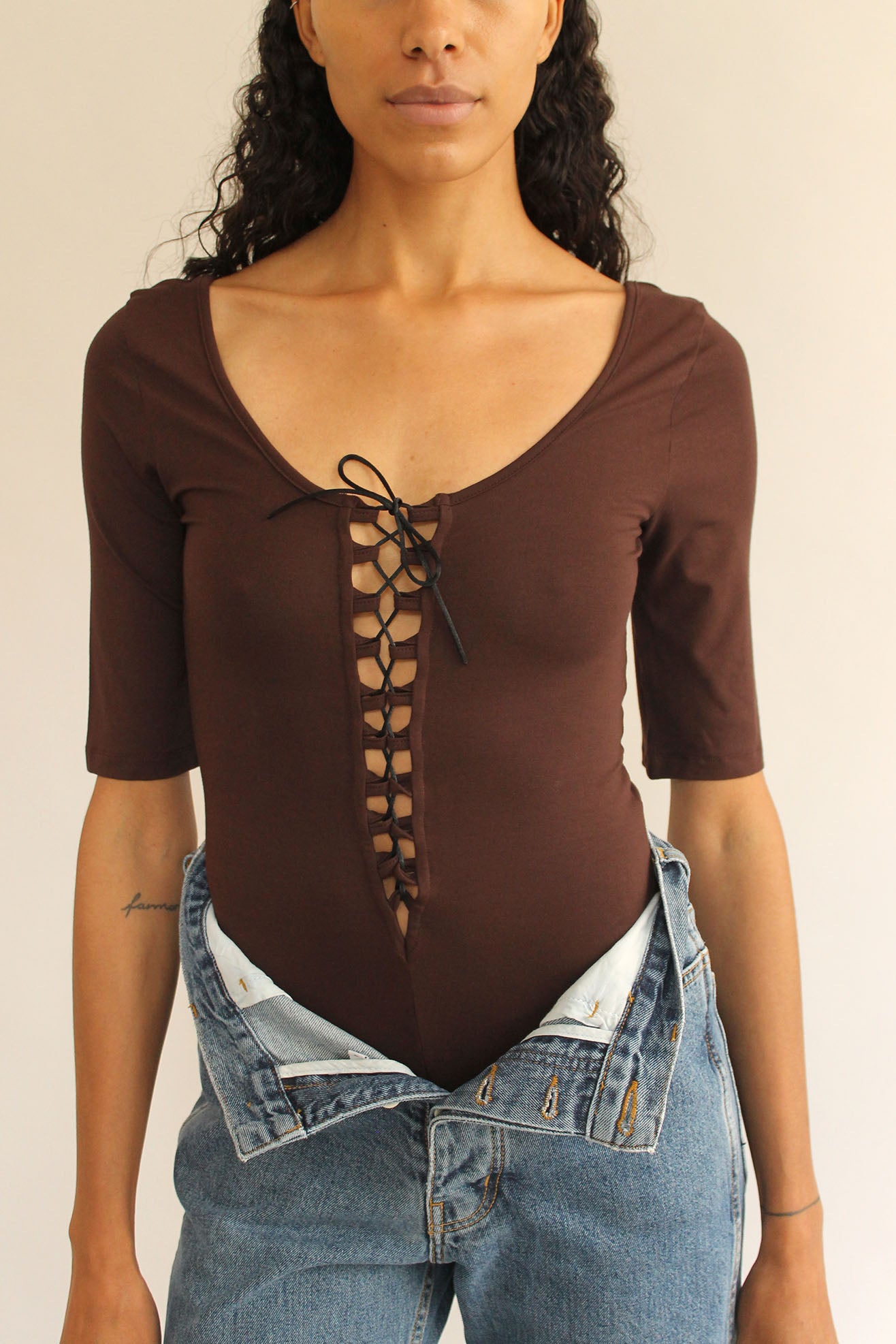 MR. LARKIN, Gracie Bodysuit, Chocolate