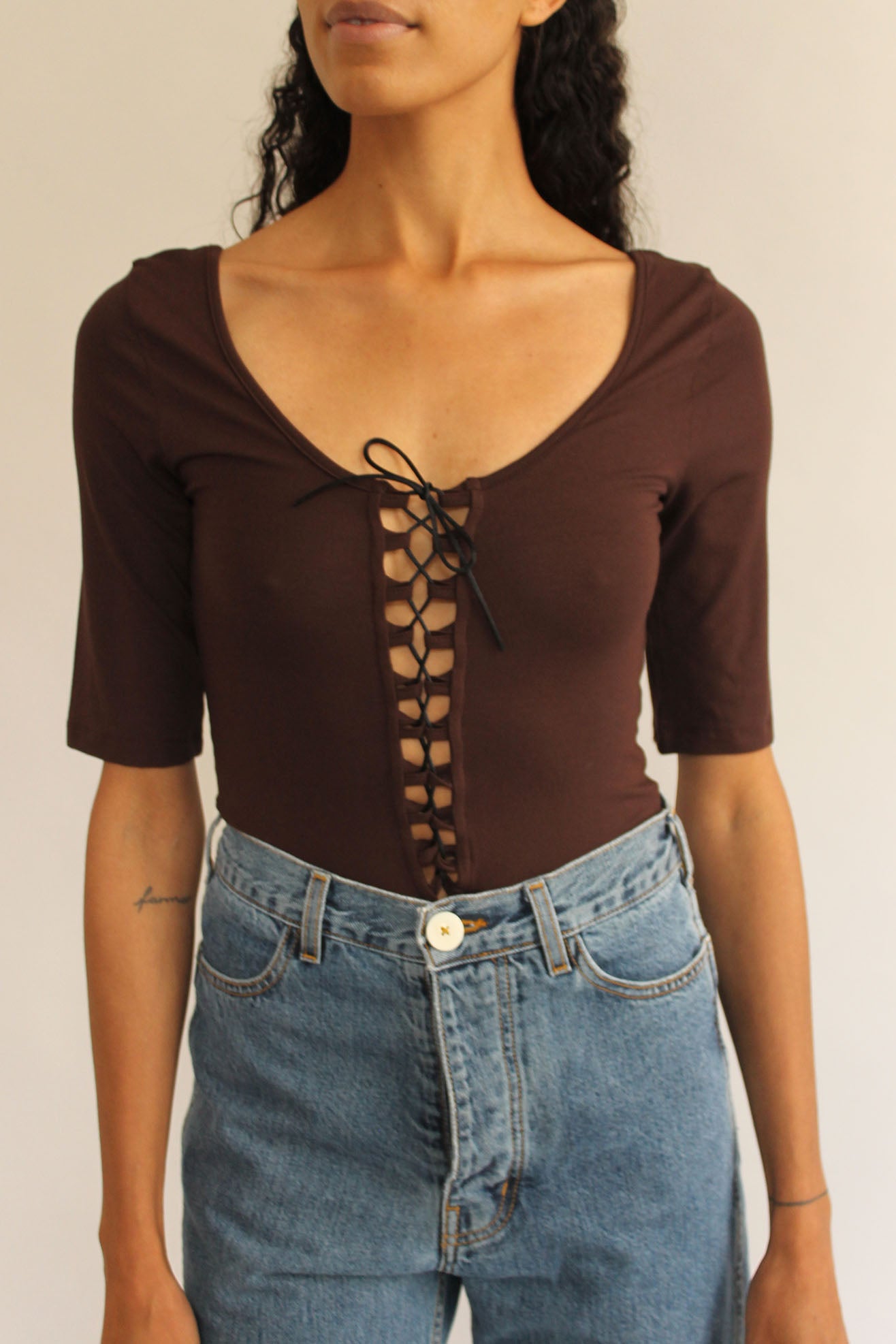 MR. LARKIN, Gracie Bodysuit, Chocolate
