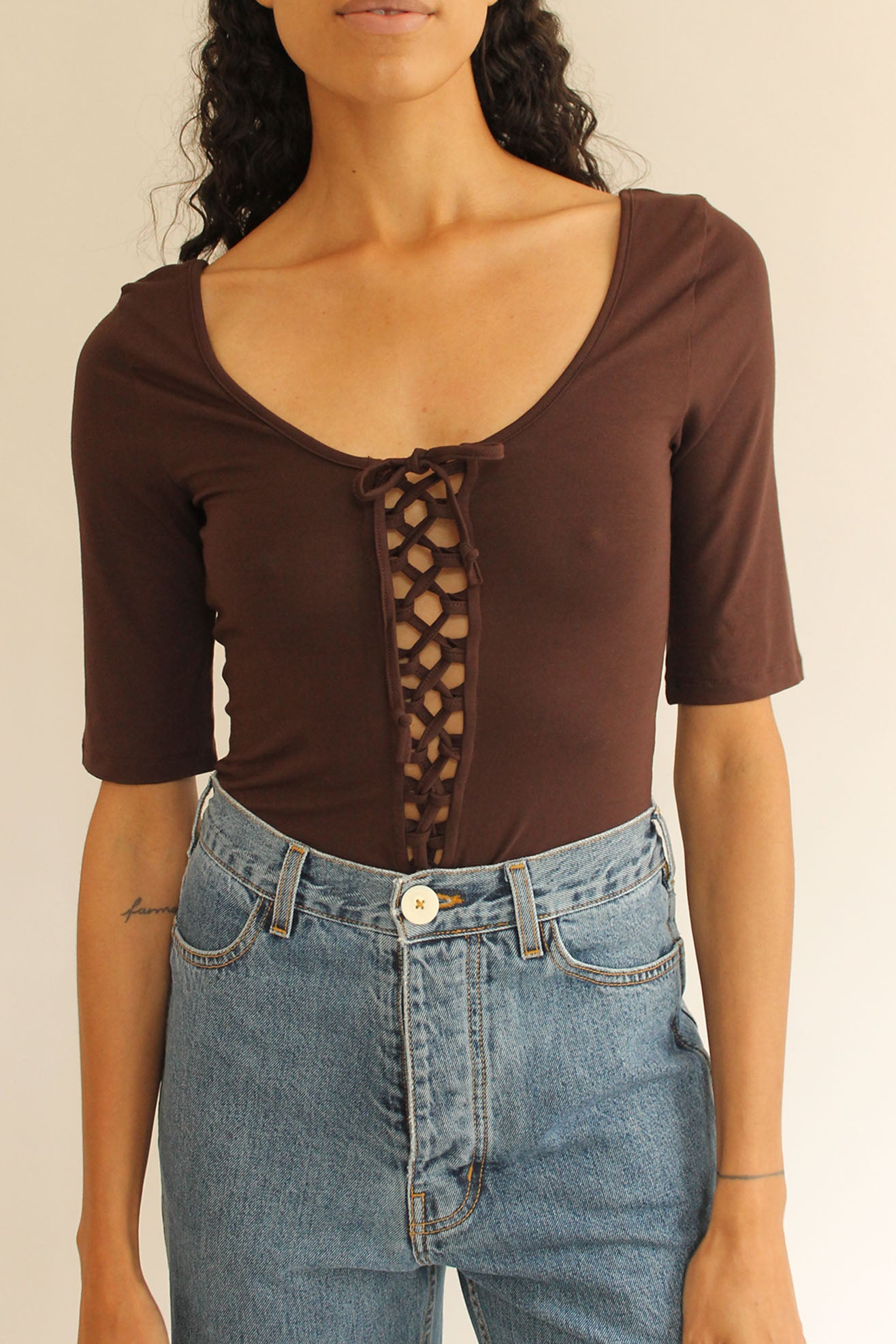 MR. LARKIN, Gracie Bodysuit, Chocolate