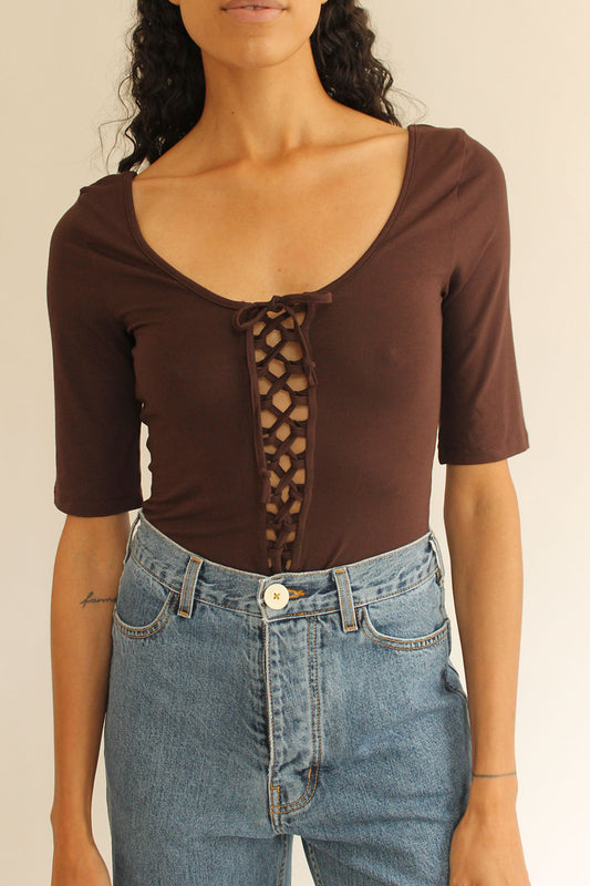 MR. LARKIN, Gracie Bodysuit, Chocolate