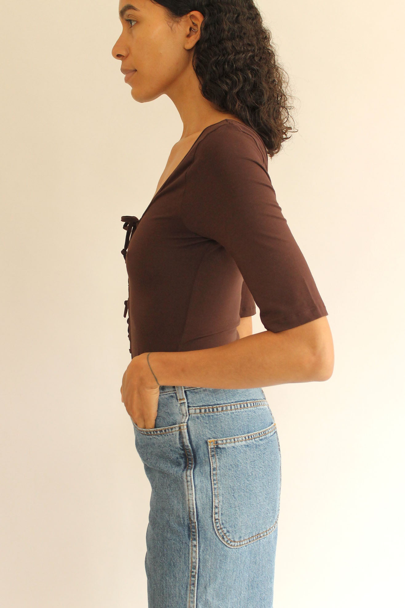 MR. LARKIN, Gracie Bodysuit, Chocolate