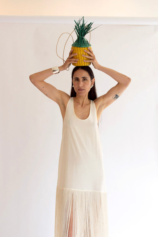 MR. LARKIN, Mercado Pineapple Bag, Yellow/Green