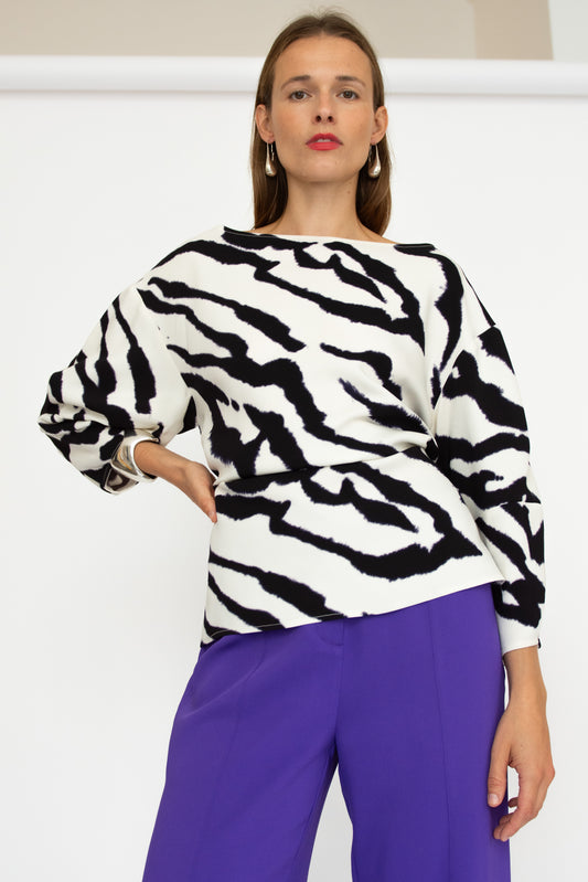 MR. LARKIN, Sloane Top, Zebra Ivory (Pre- Order Ships by Sept 26th)