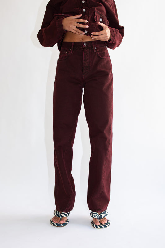 SUNFLOWER, Wide Twist Jean, Dark Wine Dyed