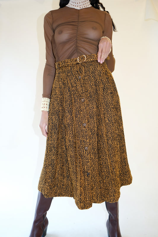 DIOTIMA, Uniform Skirt, Black-Gold