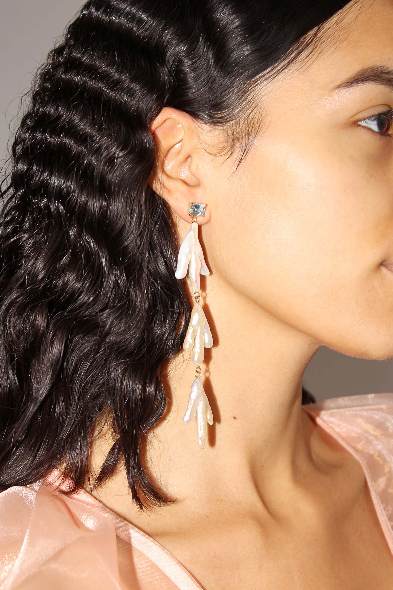 FARIS, Paw Drops Earrings, Gold Plate Bronze/ Topaz