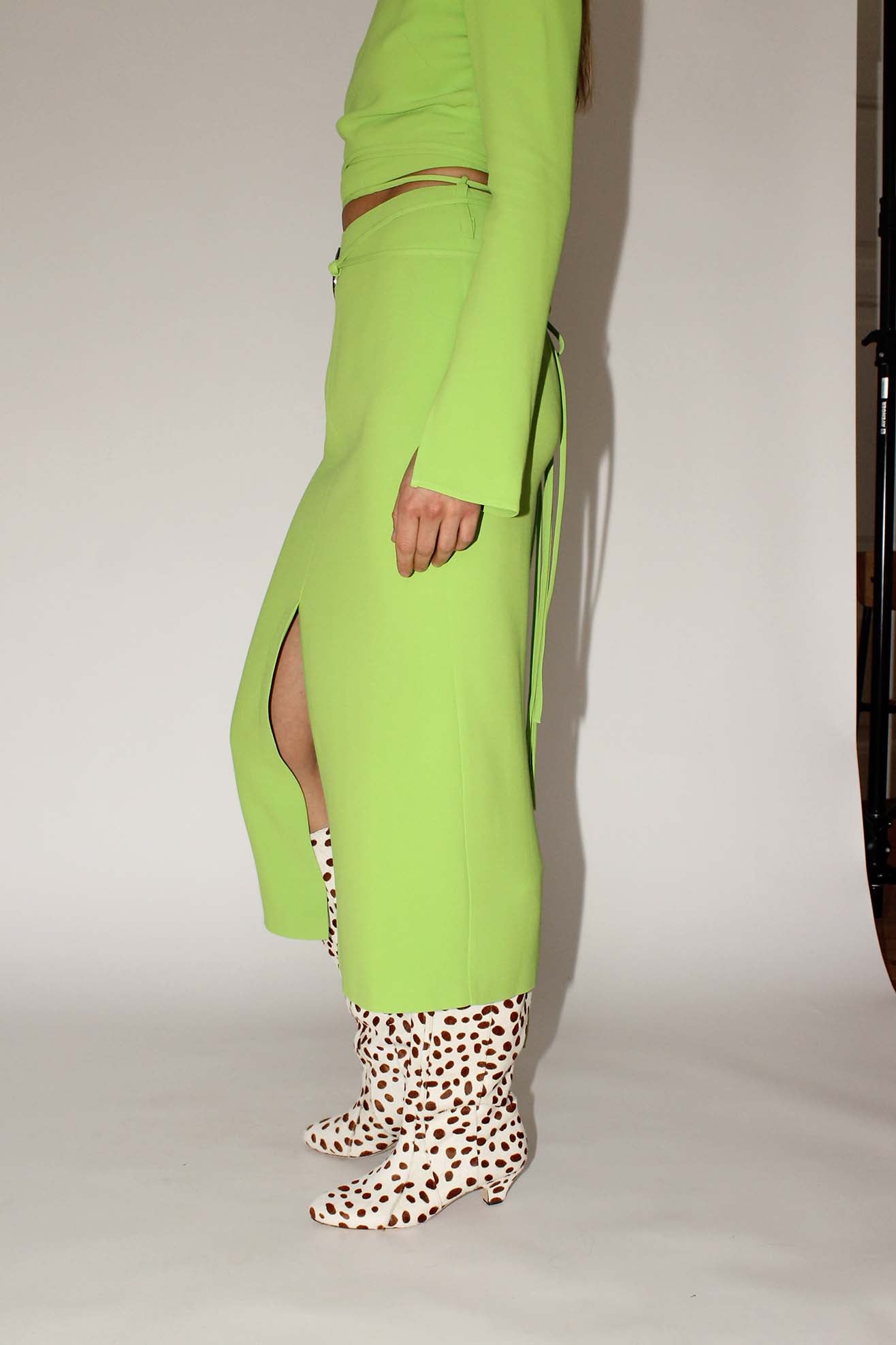 MR. LARKIN, Lou Lou Tie Skirt, Lime