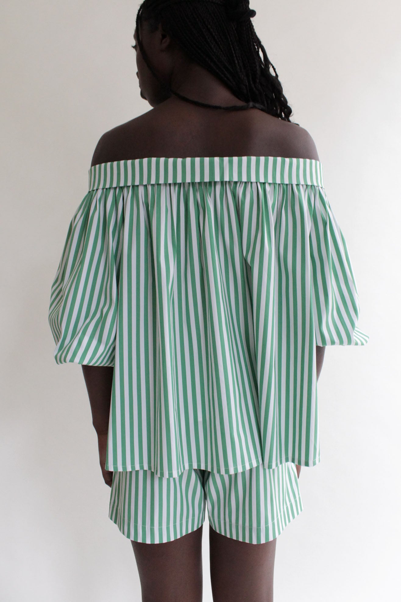 MR LARKIN, Sutton Top, Green Stripe