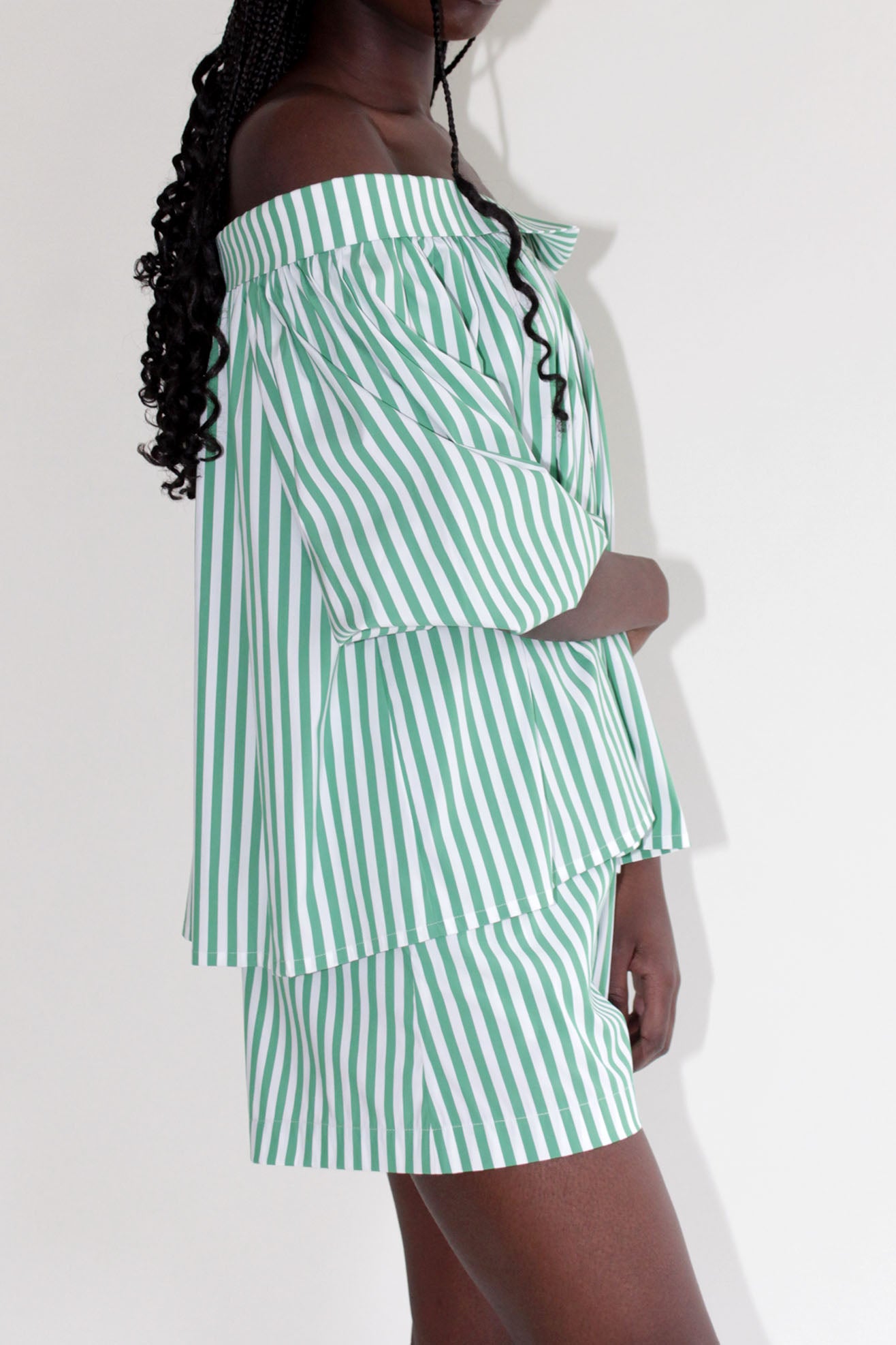 MR LARKIN, Sutton Top, Green Stripe