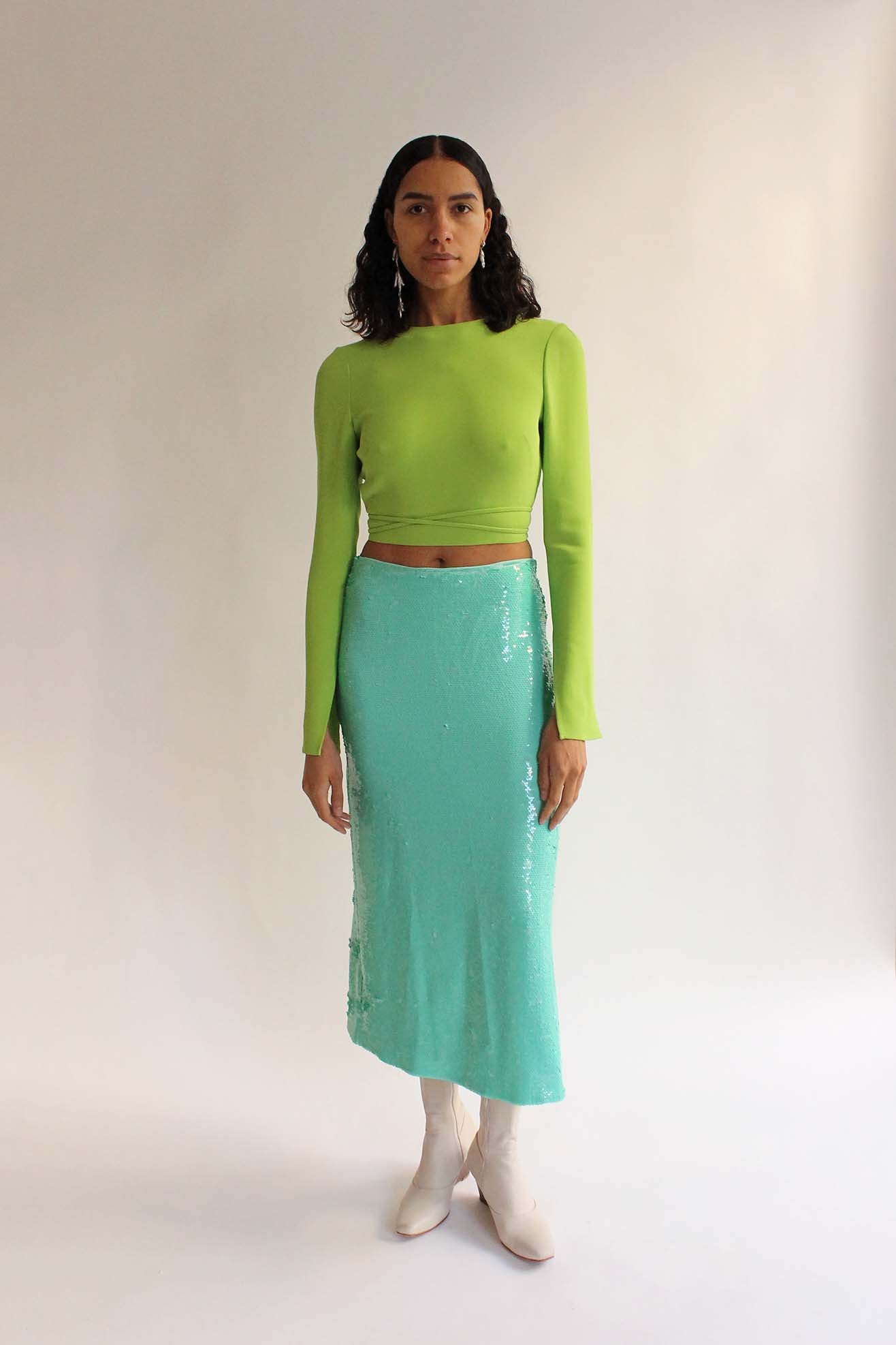 MR. LARKIN, Tess Tie Top, Lime
