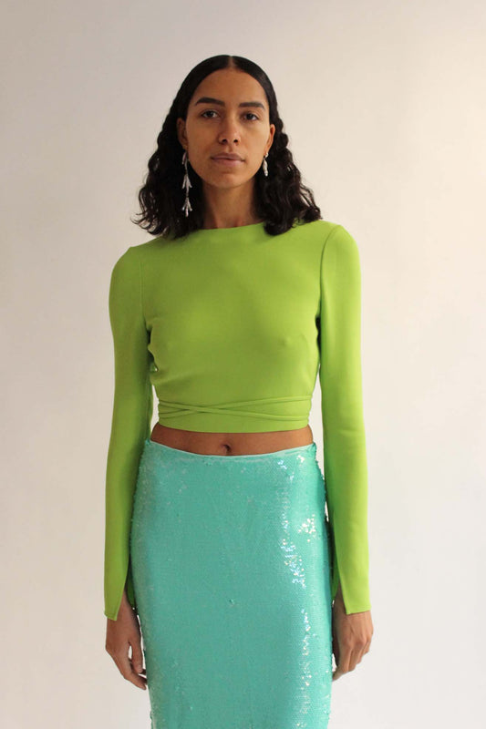 MR. LARKIN, Tess Tie Top, Lime