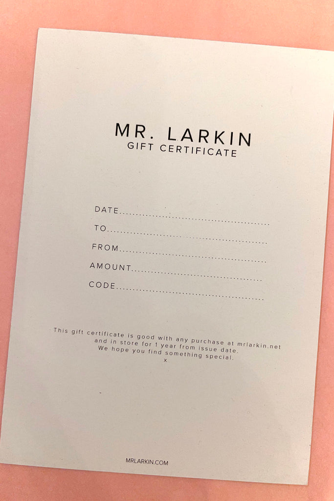 MR. LARKIN, Gift Card, 02